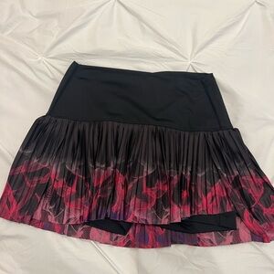 Lucky in Love Black and Pink Pleated Mini Skirt